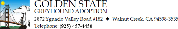 Golden State Greyhound Adoption